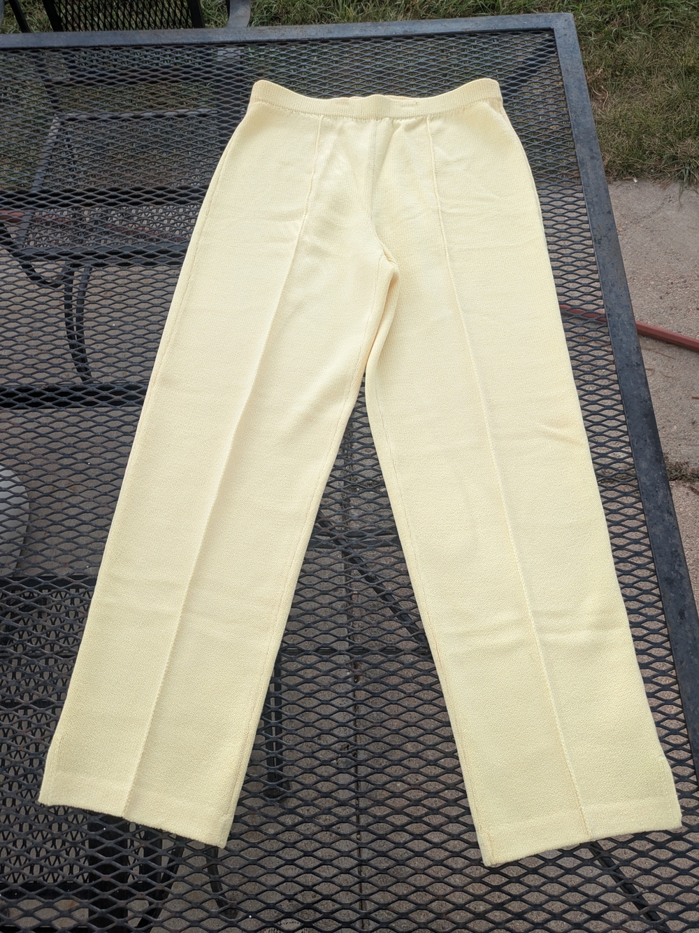 St. John Pale Lemon Straight-Leg Knit Pants